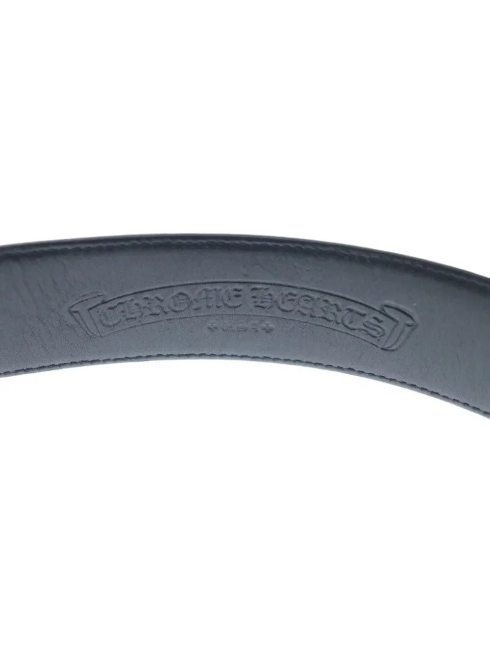 Chrome Hearts 1.5 Strap 1.5 Inch Horseshoe Rivets Leather Belt Black